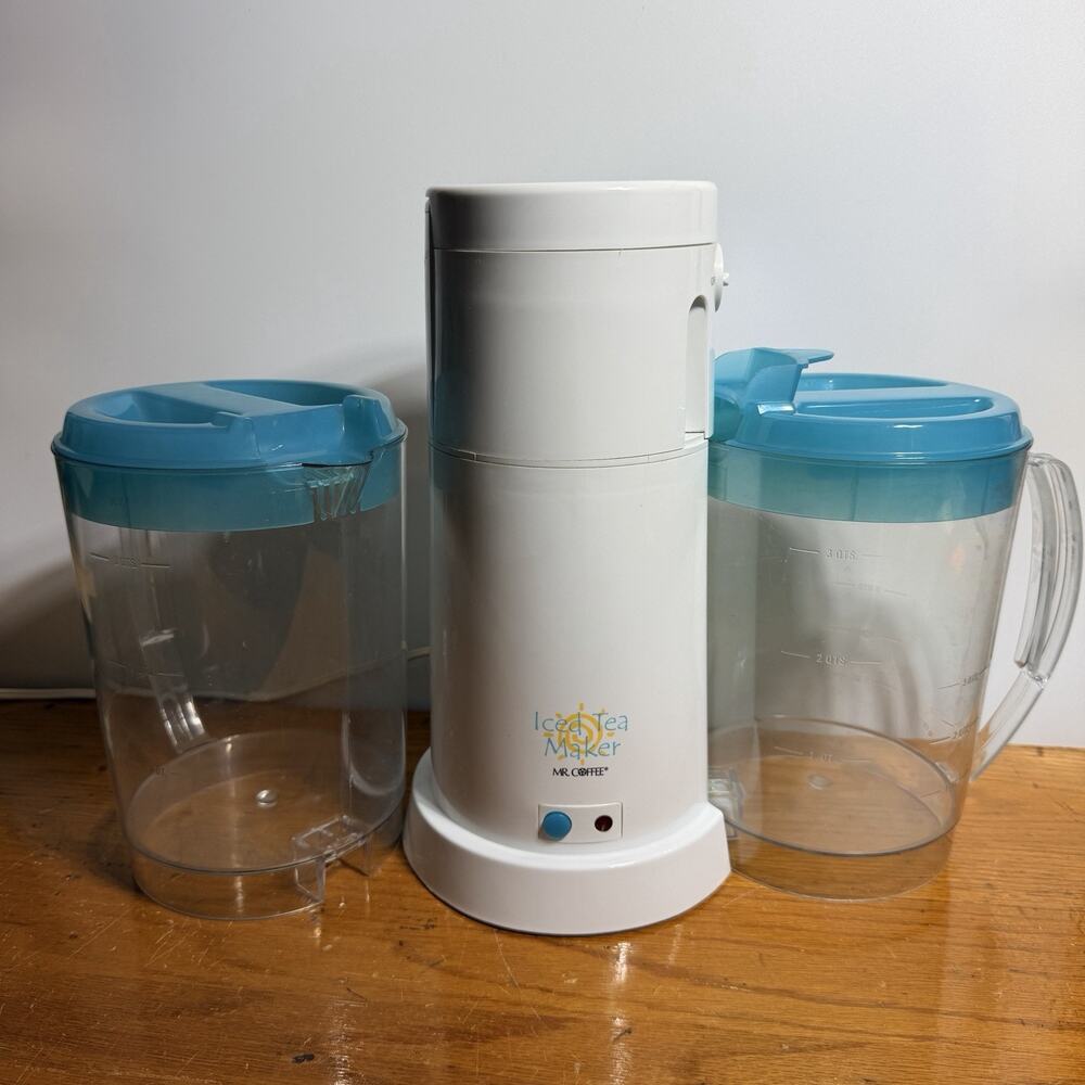 Mr. Coffee TM3 Iced Tea Pot Maker Blue 3 Quart BONUS Pitcher TESTED